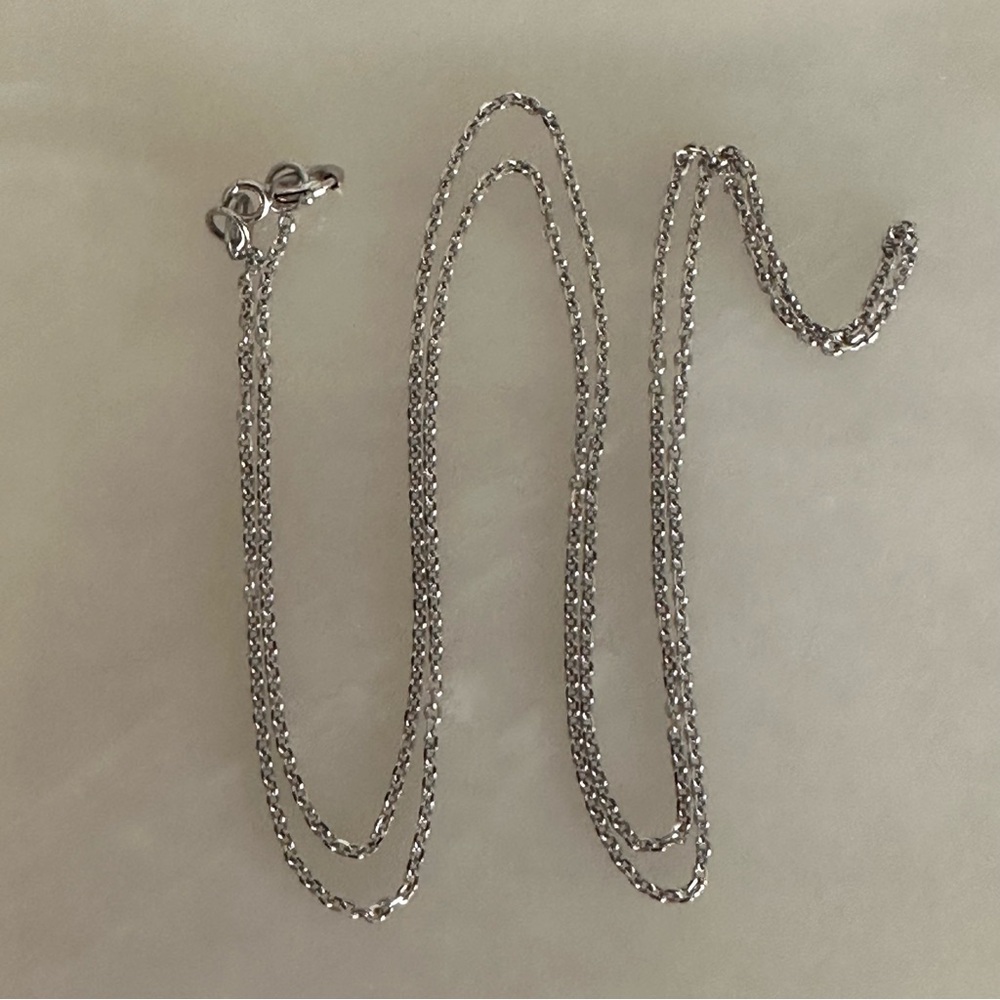 14k Solid White Gold Cable Link Chain - image 5